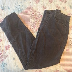 J Crew charcoal city fit corduroy straight leg pants size 27 short